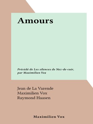 cover image of Amours